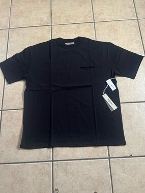 Essentials Black Short Sleeve Logo Tee